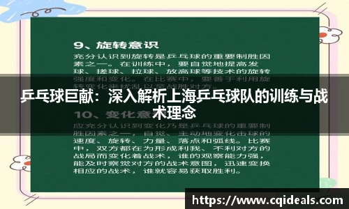 乒乓球巨献：深入解析上海乒乓球队的训练与战术理念