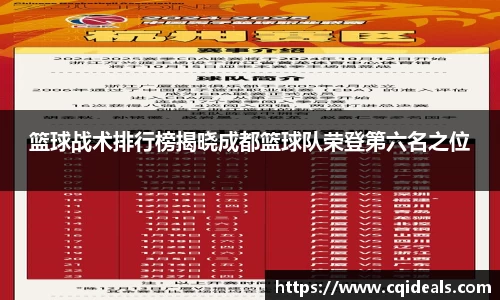 篮球战术排行榜揭晓成都篮球队荣登第六名之位